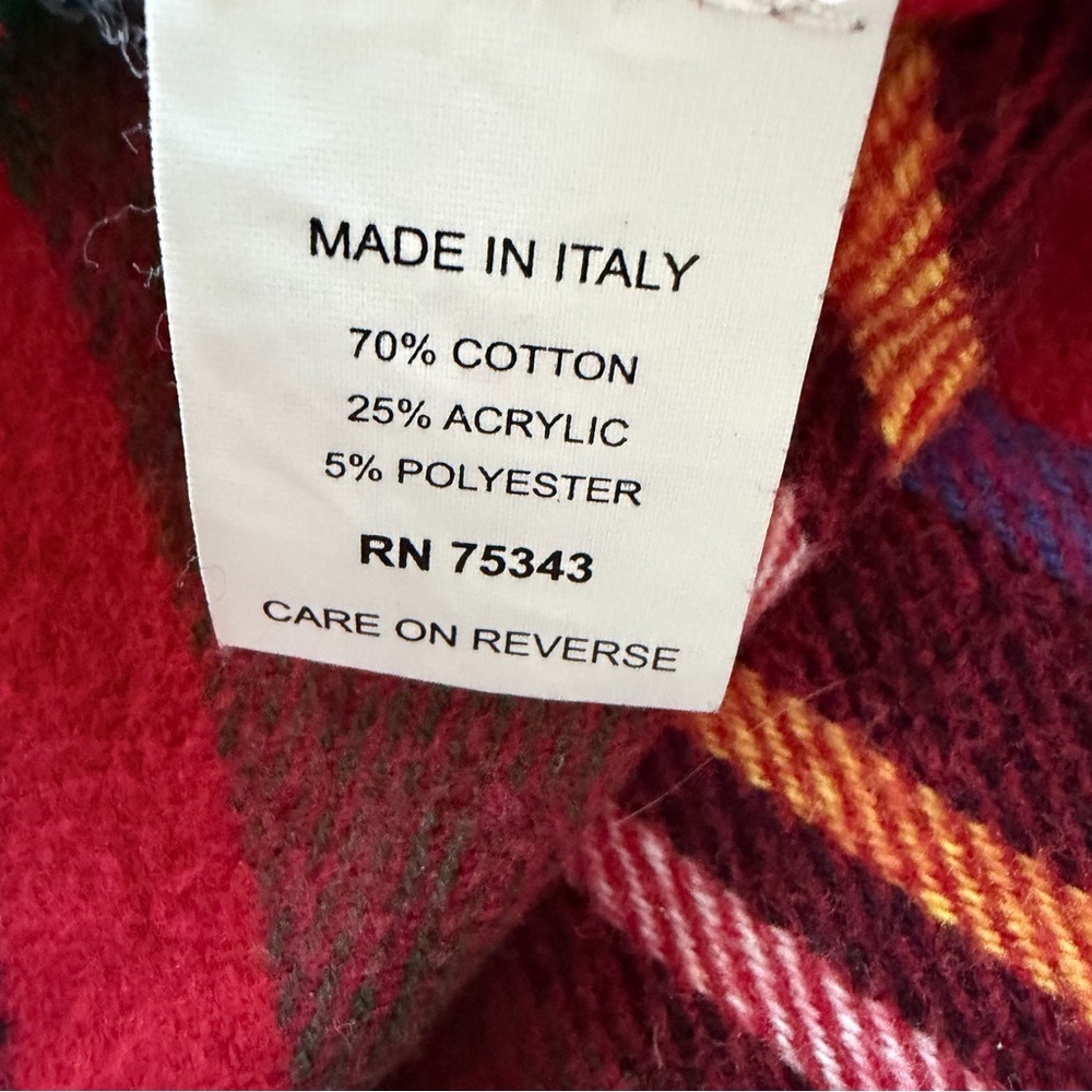 Vintage Italian Plaid Blanket 85x85 | Nido Notte | Made in Italy - Picture 5 of 6